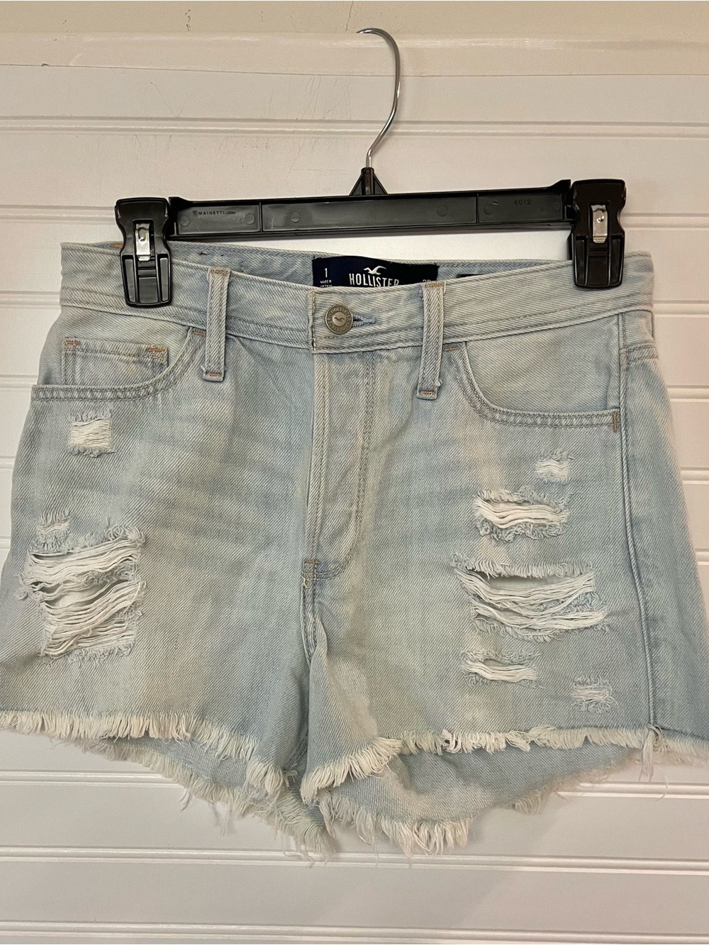 Hollister Light Wash Distressed Denim Shorts